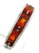 Sterling Silver Opal And Pink Saphires Ring