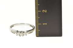 14K White Gold 0.25 Ctw Three Stone Promise Engagement Ring
