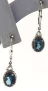 Sterling Silver Blue London Topaz Drop Earrings