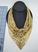 Large Whiting & Davis Gold Tone Mesh Bib Necklace