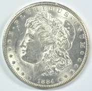 Choice BU 1884-CC Morgan Silver Dollar. Bright-white