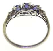 Sterling Silver Triple Blue Tanzanite Ring