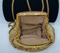 Elegant Whiting & Davis Int'l Gold Tone Metal Mesh Purse, Bell Shape