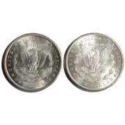 2 Frosty White BU 1902 O Morgan Dollars From A Roll