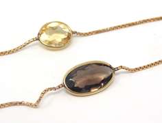 Powerful Yellow Gold Mixed Cut Station Necklace