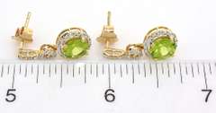 Splendid Peridot & White Topaz Dangle Earrings in Vermeil