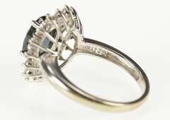 14K White Gold 1.35 Ctw Natural Sapphire Diamond Engagement Ring