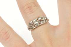 14K White Gold 0.23 Ctw Art Deco Diamond Wedding Band Ring