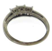 Pretty White Gold 3 Square Micro Pave Diamond Cluster Ring