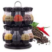 16 Jar Rotating Spice Rack Carousel Kitchen