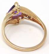 Stunning Trillion Amethyst & Diamond Ring