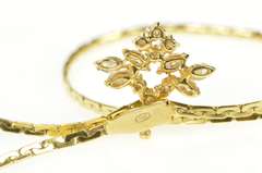 18K Yellow Gold 0.62 Ctw Marquise Diamond Cluster Chain Necklace