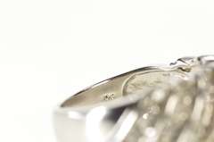 10K White Gold 0.70 Ctw Diamond Striped Statement Band Ring