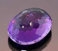 Oval cut 26.30ct royal purple created Amethyst