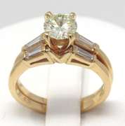 Majestic RBC Bridal Set w Side Baguette Diamond