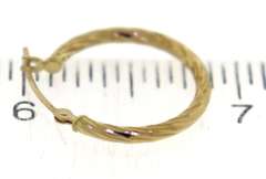 Simple Yellow Gold Diamond Cut Small Hoop
