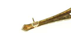 14K Yellow Gold Two Tone Art Deco Diamond Ornate Bar Pin/Brooch