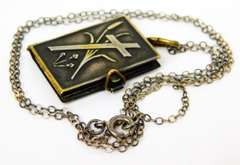 Early French Bible Picture Locket & Chain