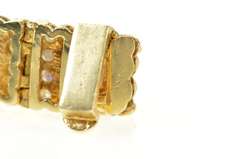 14K Yellow Gold 13.80 Ctw Ruby Cabochon Diamond Halo Tennis Bracelet