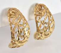 Sparkling Filigree J Hoop Earrings