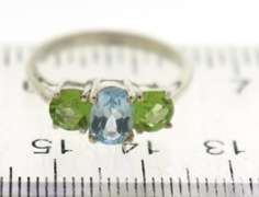 Sterling Silver Opal And Pink Saphires Ring