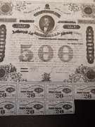 $ 500 March 2 1863 Confederate War Bond
