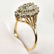 Sparkling 14k Diamond Cluster Ring