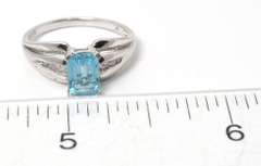Vibrant Blue Topaz Ring in White Gold