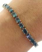Sterling Silver London Blue Topaz Tennis Bracelet