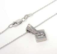 Fabulous 14kt WG Invisible Set Cluster Diamond Necklace