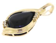Fantastic Black Onyx Yellow Gold Pendant