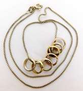 Italian Tri-Color Sterling Silver Circle Necklace