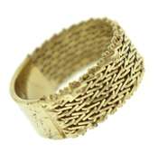 Favorite Diamond Cut Woven Yellow Gold Band