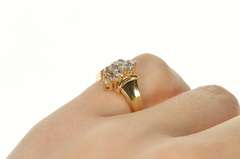 14K Yellow Gold 0.42 Ctw Classic Diamond Cluster Statement Ring