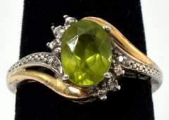 Vintage Sterling Silver Peridot Ring