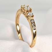 Sweet Past-Present-Future Diamond Ring