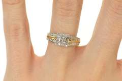 10K White Gold Princess Diamond Cluster Halo Promise Ring