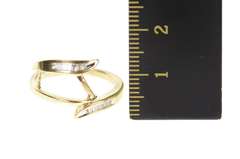 10K Yellow Gold Diamond Bypass Wrap Wedding Guard Band Ring