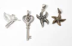 Estate Lot Of Sterling Silver Pendants