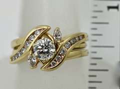 Cleverly Designed 14K Modern 2-Piece Wedding Set