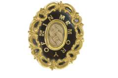 Gold Filled In Memory Woven Hair Victorian Mourning Pendant/Pin