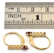 Cute Lever Back Ruby & Diamond Earrings