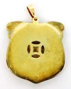 Vintage Chinese Silver Cat/Tiger Enameled Pendant