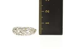 14K White Gold 0.23 Ctw Art Deco Diamond Wedding Band Ring