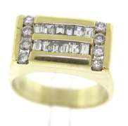Delightful 18kt Baggutte & RBC Diamond Men's Ring