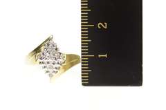 10K Yellow Gold Two Tone Diamond Accent Textured Bypass Ring