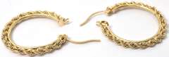 Rope Chain Hoops in Yellow Gold