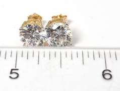 Massive CZ Earrings in 14KT Yellow Gold