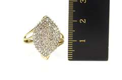 10K Yellow Gold 0.95 Ctw Marquise Diamond Cluster Statement Ring
