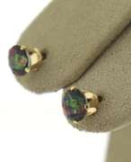 Nice Yellow Gold Mystic Topaz Stud